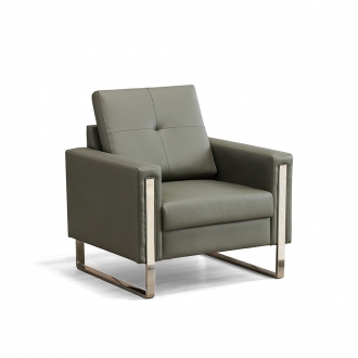 [퍼니럭스리빙] 셀레네 1인 인조가죽 레자소파 - 그레이