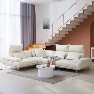 [위클리픽][바우미스트]루나 실리콘 가죽 레더 모듈 스윙 6인용 코너형 소파 2colors