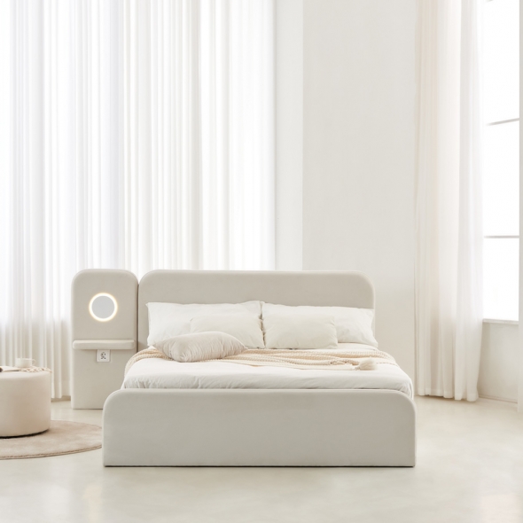 [단독특가] 동서가구 소프티 아쿠아패브릭 호텔침대 SS/Q +매트리스 선택