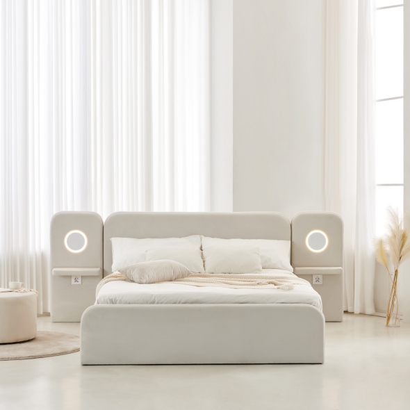 [단독특가] 동서가구 소프티 아쿠아패브릭 호텔침대 SS/Q +매트리스 선택