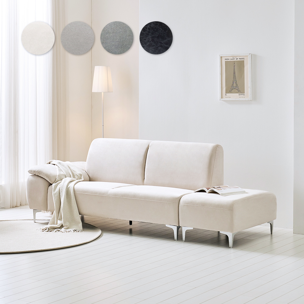 [신규블랙컬러출시/좌형추가인하] 시월구일 케미 아쿠아텍스 3인용 소파(+스툴 증정, 좌/우형 선택 가능)