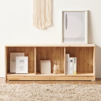 청사초롱 원목 낮은 미니 1단 1200 오픈 책장