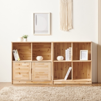 청사초롱 원목 낮은 미니 2단 800 오픈 수납 책장