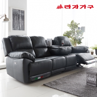라자가구 리즈 천연면피 소가죽 제로월 전동 리클라이너소파 4인 쇼파