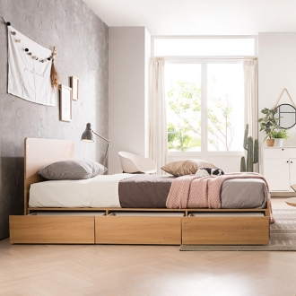 [가구야] 862/762 싱글/슈퍼싱글 높은헤드 3칸서랍형 침대 (+매트리스선택)