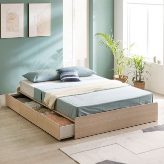 [가구야] 베스티 A형 슈퍼싱글/퀸 무헤드 3칸서랍형 침대 (+매트리스선택)