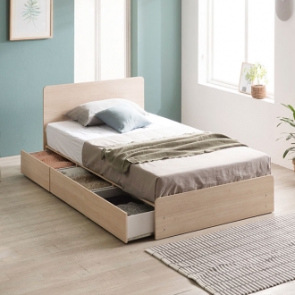 [가구야] 베스티 B형 슈퍼싱글/퀸 높은헤드 3칸서랍형 침대 (+매트리스선택)