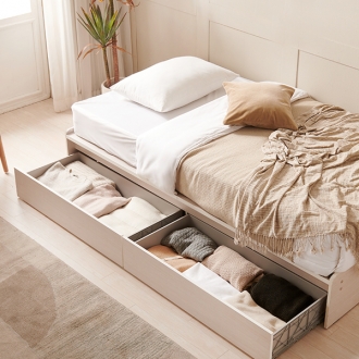 [가구야] 872/772 싱글/슈퍼싱글 낮은헤드 큰서랍형 침대 (+매트리스선택)