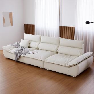 [바우미스트]도모 실리콘가죽 와이드 소프트 푹신한 모듈 스윙 4인용 소파