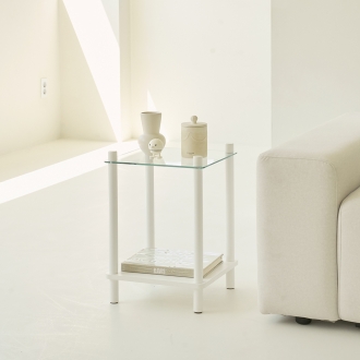 쿠폰가 29,800원 / 제이픽스 아레스 강화유리 원목 사이드테이블 인테리어 협탁