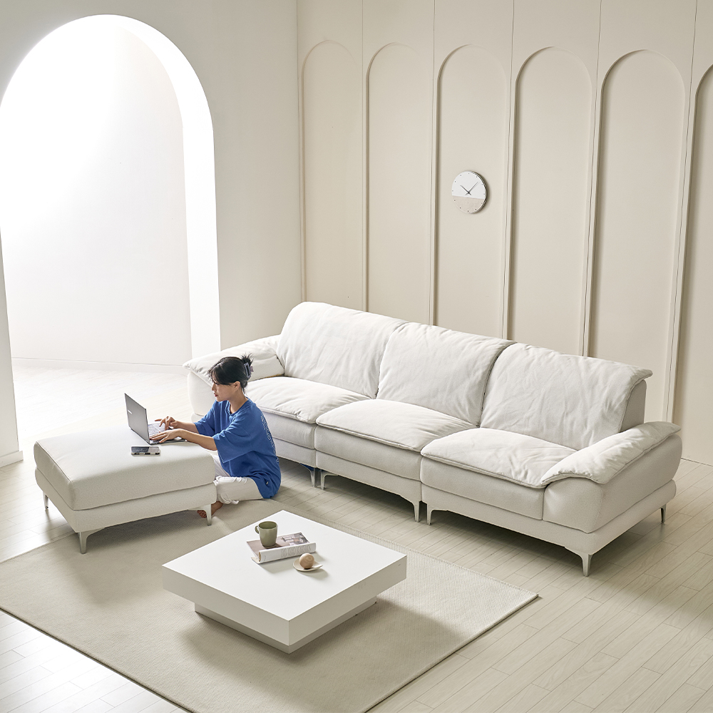 수수가구 씨엘 4인용 패브릭 코모도 소파(드라마협찬가구)