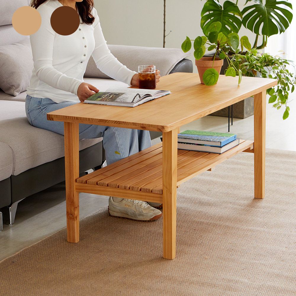 [바우미스트]리빙 원목 거실 높은 소파 선반 테이블 1200