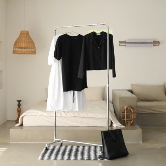 [하우스레시피] 바인 키높이조절 스탠드 행거 - 크롬