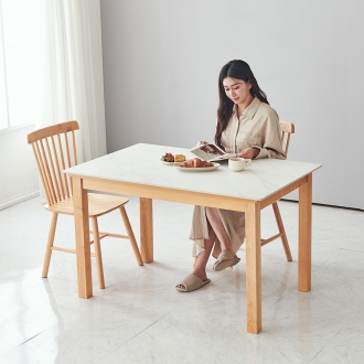 이노센트 이브 포세린 세라믹 원목 2인용 식탁세트 i103672