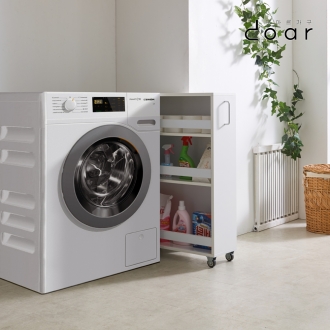 도아르 낮은 이동식 세탁실 틈새 수납장 선반 트롤리