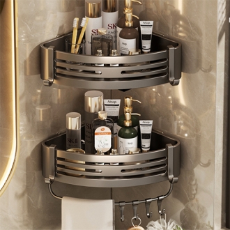 [마미센스] 다용도 삼각코너 선반 정리대(2개1세트)