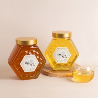 [덕수벌꿀] 프리미엄 대용량 유리병 벌꿀 2kg