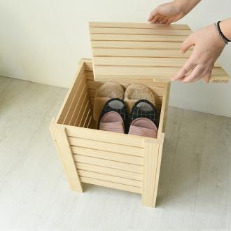 [바우미스트]하나 원목 수납형 화장대의자 스툴 (소)