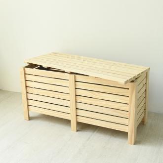 [바우미스트]하나 원목 수납형 화장대의자 스툴 (대)