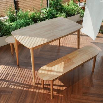 동서가구 로벤 고무나무 원목 2벤치형 4인 식탁세트 DF925691