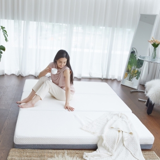 누베드 3단 접이식토퍼 토퍼매트리스 메모리폼토퍼 사계절 양면커버