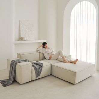 제이픽스 미스티 이지클린 아쿠아텍스 직조 패브릭 3인용 모듈 소파