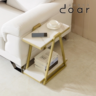 도아르 거실 침대 쇼파 사이드 테이블 보조 협탁 티 테이블 세라믹 2단
