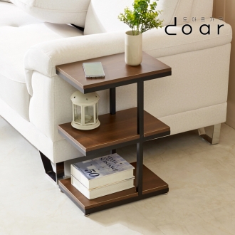 도아르 거실 침대 쇼파 사이드 테이블 보조 협탁 티 테이블 철제 3단