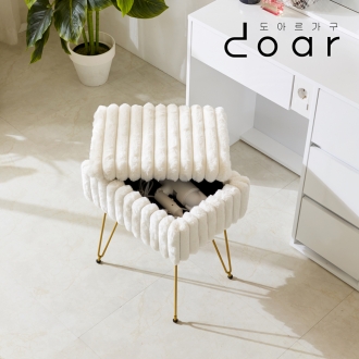 도아르 사각 인테리어 디자인 쇼파 보조 수납 화장대 의자 스툴