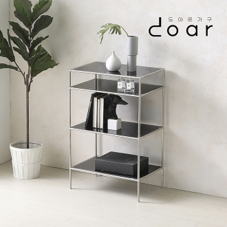 도아르 미드센츄리 모듈 수납장 거실 안방 인테리어 유리 4단 오픈 선반