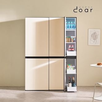 도아르 높은 슬림 폭좁은 다용도 틈새 수납장 300 화이트 베이지