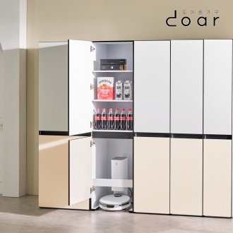 도아르 로봇 청소기장 청소기집 로보락 청소기 수납장 500 화이트 베이지