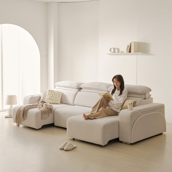 제이픽스 테티스 이지클린 패브릭 무빙 슬라이딩 리클라이너 4인 슬라이드 모션 소파