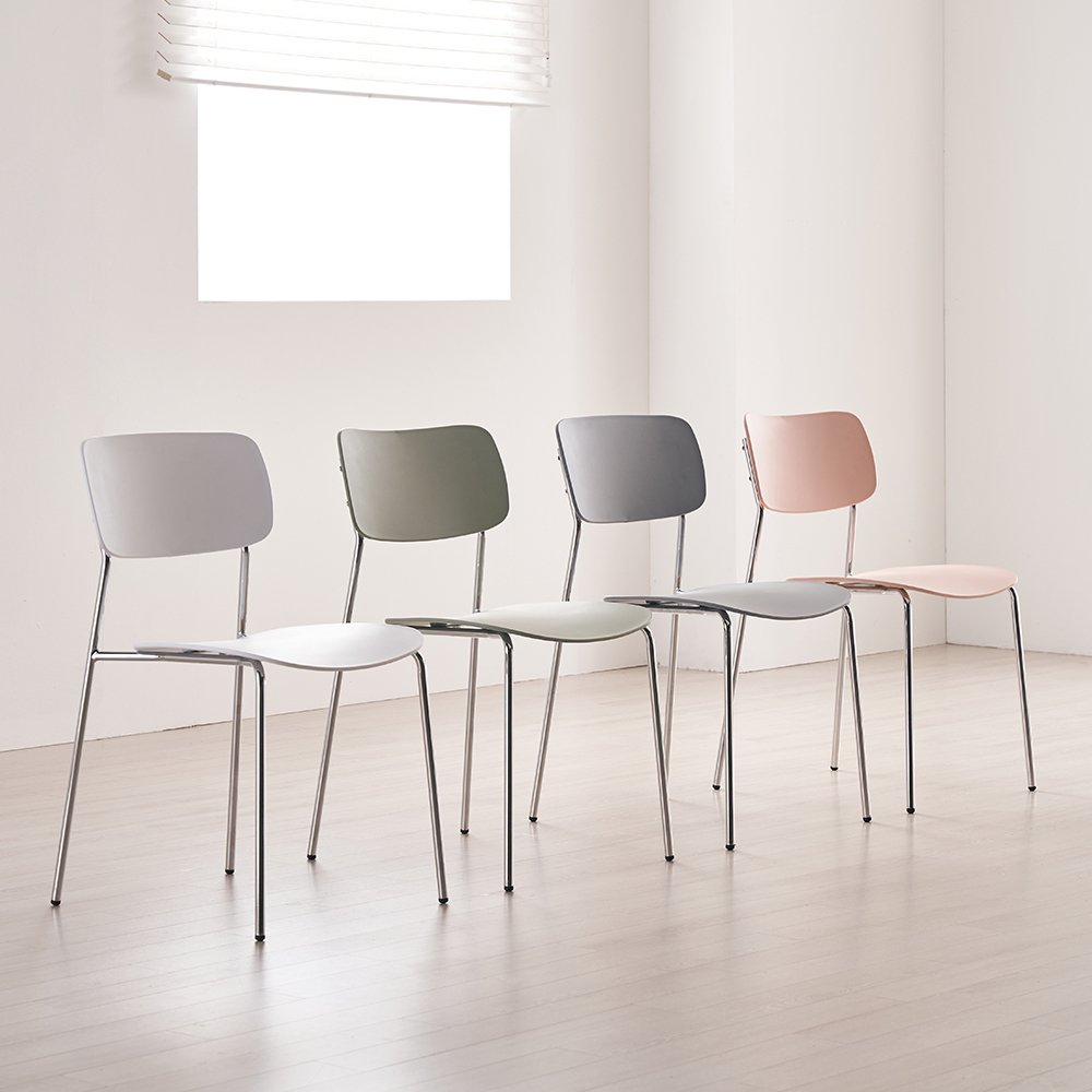 트로이퍼니처 헤일 PP 소재 스틸 카페 식탁의자 4컬러
