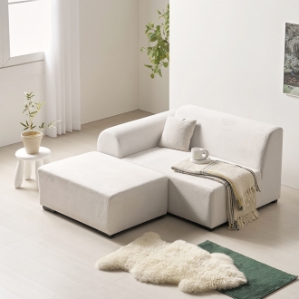 [디자이너스룸]탐스 3인 카우치 패브릭 이지클린 미니 소파 (스툴포함)