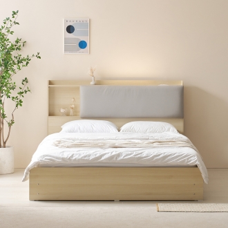 [리퍼상품] 리브우드 미개봉 S급 LED 헤드 네오형 3단수납침대 SS/Q 프레임 (매트리스 선택)