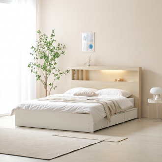 리브우드 디에고 LED 헤드 3단수납침대 SS/Q 프레임 (매트리스 선택)