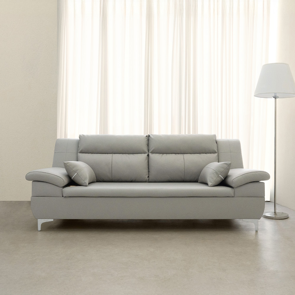 [단독특가]동서가구 테라 천연 면피가죽 온열 황토볼 3인용 흙소파 DF925867