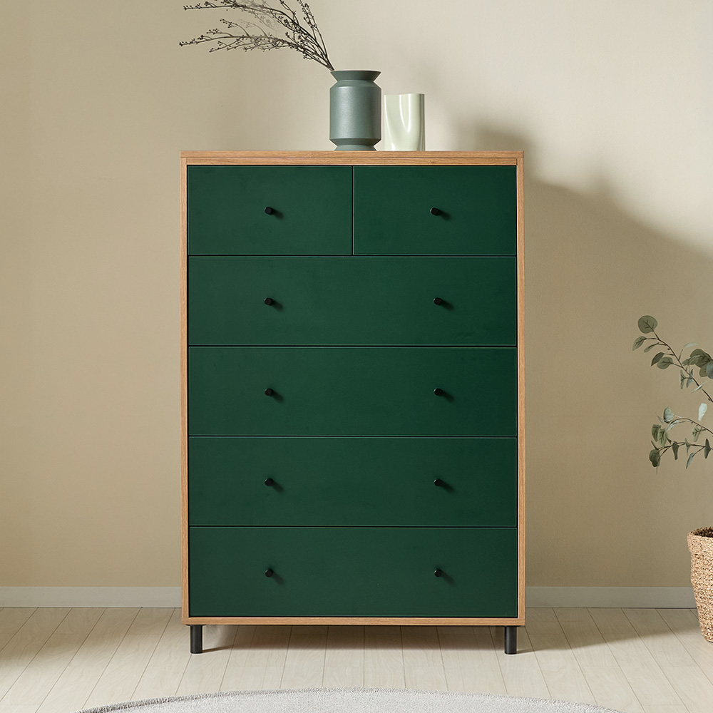 [코코미] 루카 칸칸 속깊은 900 6단 E0등급 서랍장 드레스룸 화장대 다용도 옷수납장