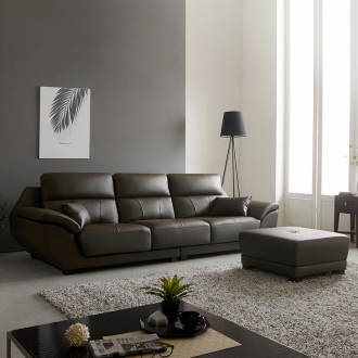 ★한정수량★동서가구 리앤 구스포켓 천연가죽 4인용 소파+스툴 DF637433