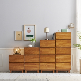 프린홈 RF 레올 고무나무원목 서랍장 거실장