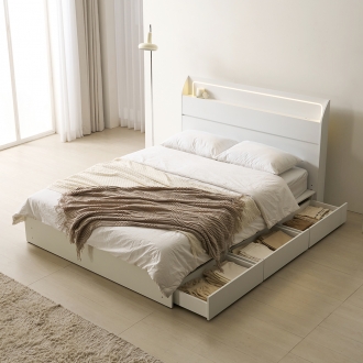 프린홈 라인 LED 리노서랍 침대 프레임 SS/Q (매트선택)