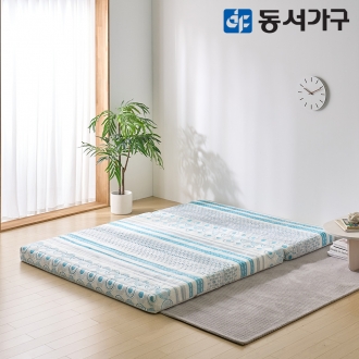 동서가구 극세사 9존 웨이브 폼 3단 접이식 토퍼 매트리스 8cm SS DF644669
