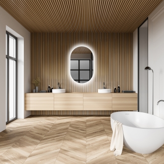 [당일출고] 헤이미러 LED 간접 조명 거울 - 긴타원형