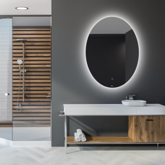 [당일출고] 헤이미러 LED 간접 조명 거울 - 긴계란형