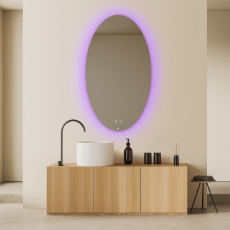 [당일출고] 헤이미러 LED 간접 조명+살균 거울 - 긴계란형