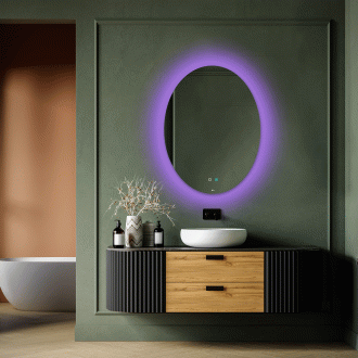 [당일출고] 헤이미러 LED 간접 조명+살균 거울 - 살균 거울 - 계란형