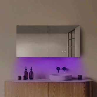 헤이미러 센서형 살균 슬라이딩 욕실장 (1100/1200/1300/1400)*600