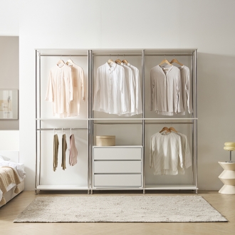 소티디자인 르블랑 2단 행거 시스템행거 드레스룸 옷장 수납 서랍장