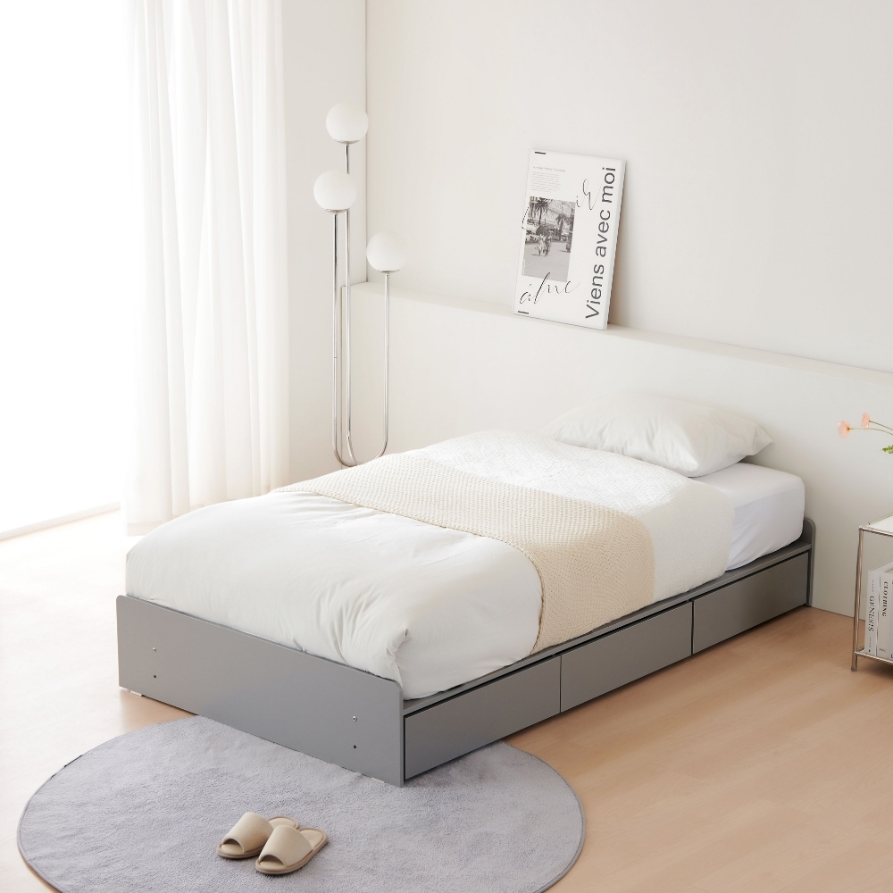 ★한정수량★동서가구 나라 무헤드 1단 3서랍 수납침대 SS+양면매트포함